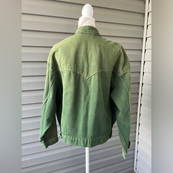 RARE-VTG 90s Levi's yarn-dyed green denim jacket limited Men’s Sz L - Picture 4 of 15